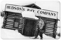 Second generation HBC trading post around 1950 at Frances Lake