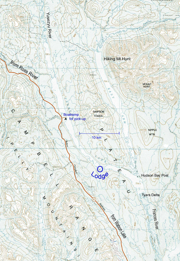 Map of Frances Lake
